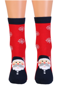 CELESTE red Santa Claus cotton socks for women | Sokisahtel