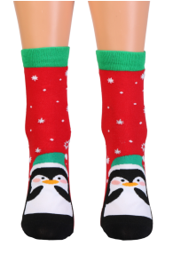 CELESTE red penguin socks for women | Sokisahtel