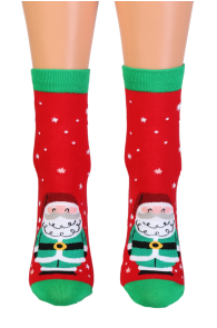 CELESTE red cotton Christmas socks for women | Sokisahtel