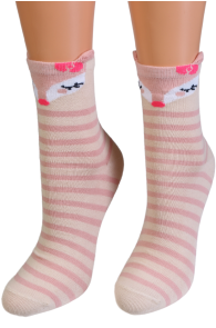 Розовые хлопковые носки с полосками CHARLEE | Sokisahtel