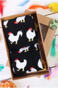 Подарочный пасхальный набор из 2 пар смешных и запоминающихся носков для мужчин и женщин CHICKEN FAM (семья) | Sokisahtel