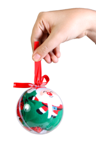 CHRISTMAS BALL with two pairs of Santa socks | Sokisahtel