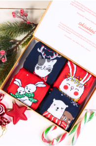 Подарочный набор из 4 пар праздничных носков CLEMENT | Sokisahtel
