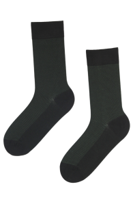 COOLIO dark green patterned suit socks for men