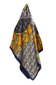 Шейный платок серого цвета с восточным узором в виде орнамента пейсли CRACO | Sokisahtel