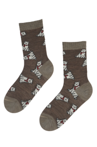 CUTE BEAR merino wool socks with bears | Sokisahtel