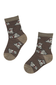 CUTE BEAR merino wool socks with bears for kids | Sokisahtel