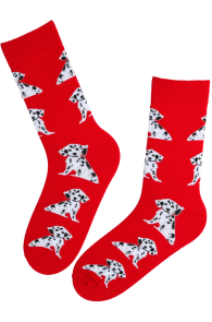 DARIEL red cotton socks with dalmatians 