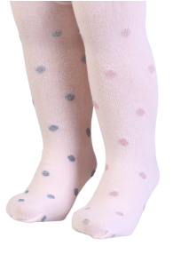 DIXIE light pink polka dot tights for babies | Sokisahtel