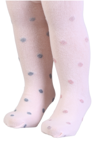 DIXIE light pink polka dot tights for babies