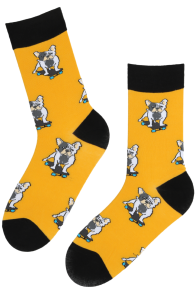 DOGGY yellow cotton socks | Sokisahtel