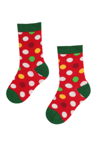 DOTS red cotton socks with dots for kids | Sokisahtel