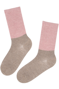 DUNE angora wool pink and beige socks | Sokisahtel