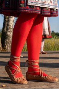 Женские колготки красного цвета для народного костюма ECOCARE 3D 40DEN | Sokisahtel