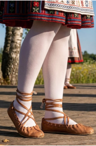 Женские колготки белого цвета для народного костюма ECOCARE 3D 40DEN | Sokisahtel