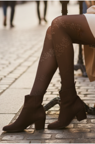 EDITH floral brown tights | Sokisahtel