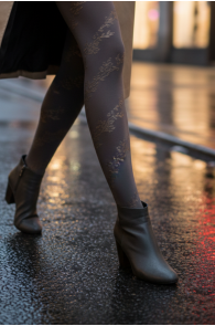 EDITH floral gray tights | Sokisahtel