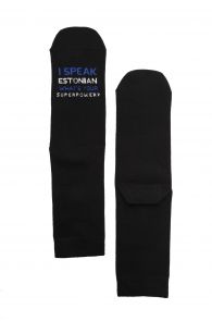 SUPERPOWER black cotton socks for women | Sokisahtel