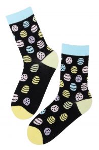 Хлопковые пасхальные носки с рисунком в виде разноцветных яиц EGGNUTS (Пасхальные яйца) | Sokisahtel