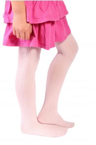 Детские колготки нежно-розового цвета с красивым узором в полоску EGLE | Sokisahtel