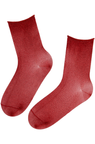 Хлопковые носки красного цвета с блеском EIRA | Sokisahtel