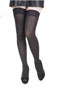 ELENA dark grey hold ups containing silk | Sokisahtel