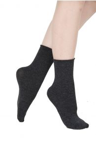 Женские носки темно-серого цвета с содержанием шелка ELENA | Sokisahtel