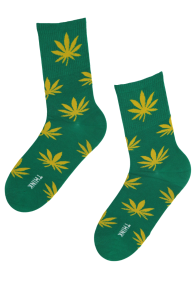 LEAF green cotton socks for men | Sokisahtel