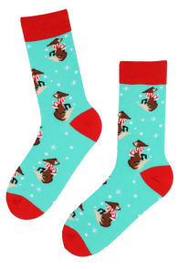 ENJOY blue cotton socks with foxes | Sokisahtel