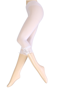 EXTASE white leggings with laces | Sokisahtel