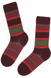 FANTASIA burgundy striped cotton socks 