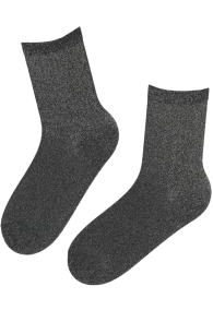Хлопковые носки чёрного цвета с блеском FLABIA | Sokisahtel