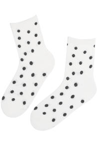 FLABIA white socks with shiny dots | Sokisahtel