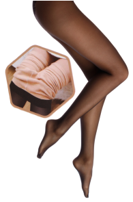 FLAIR black tights with a beige inside | Sokisahtel