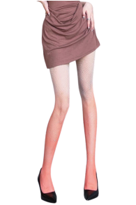 FLORAINE orange fishnet tights with rhinestones 