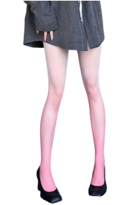 FLORAINE pink ombre fishnet tights with rhinestones 