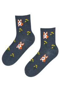 BUBBA blue cotton socks with dogs | Sokisahtel