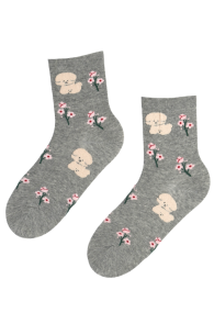 BUBBA grey cotton socks with dogs | Sokisahtel