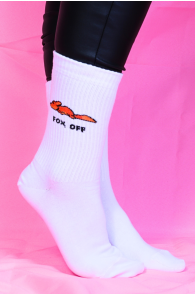 FOX OFF valged rebastega puuvillased sokid-36-40 | Sokisahtel