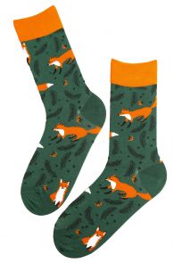 Хлопковые носки темно-зеленого цвета FOXY | Sokisahtel