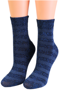 GAGA blue sparkly striped socks | Sokisahtel