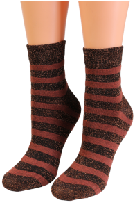 GAGA bronze sparkly striped socks | Sokisahtel