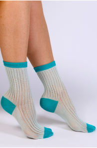 GAJA blueish green sheer socks | Sokisahtel