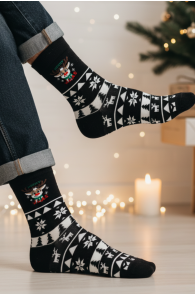 GERMO musta värvi jõulumustriga puuvillased sokid | Sokisahtel