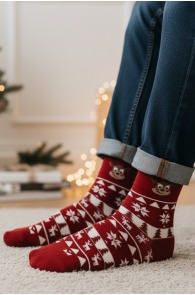GERMO punased jõulumustriga puuvillased sokid | Sokisahtel