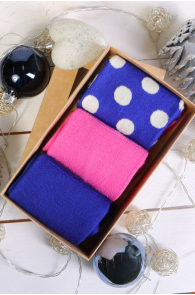 MERINO DOTS merino wool gift box with 3 pairs of socks | Sokisahtel