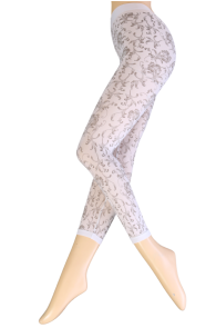 GINEVRA white patterned leggings | Sokisahtel