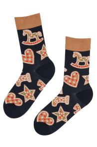 GINGER cotton socks with gingerbreads | Sokisahtel