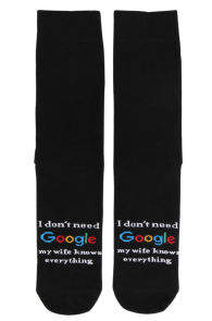 GOOGLE musta värvi sõnumiga sokid