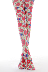 GRACY tights with floral print pattern | Sokisahtel